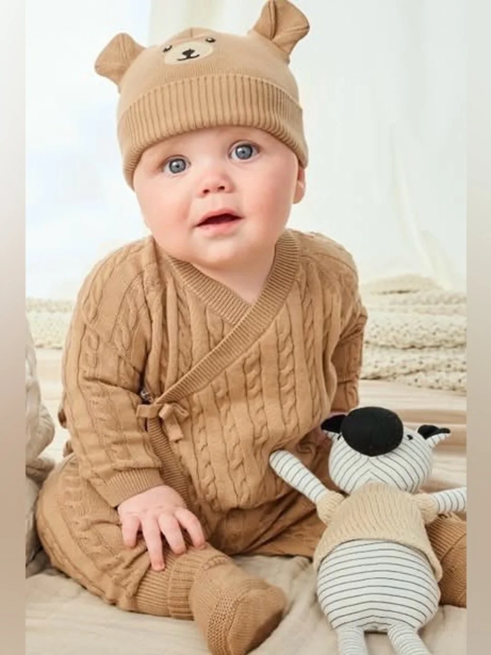 Homegrown by Gymboree Baby 4-Piece Tan Cable Knit Set 18-24 Months